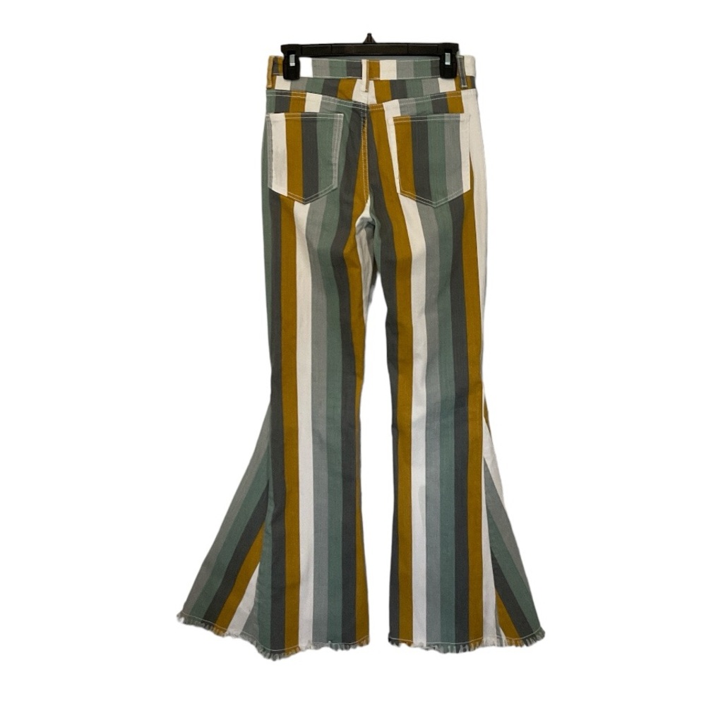 Saints & Hearts Striped Raw Hem Bell Bottom Flare Jeans - Picture 2 of 11